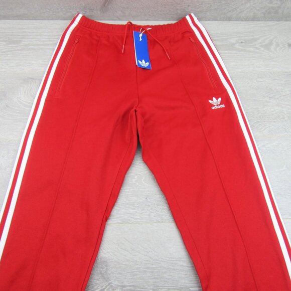 Adidas Originals Adicolor Beckenbauer Track Pants Mens Size Small Red NEW - Picture 3 of 13